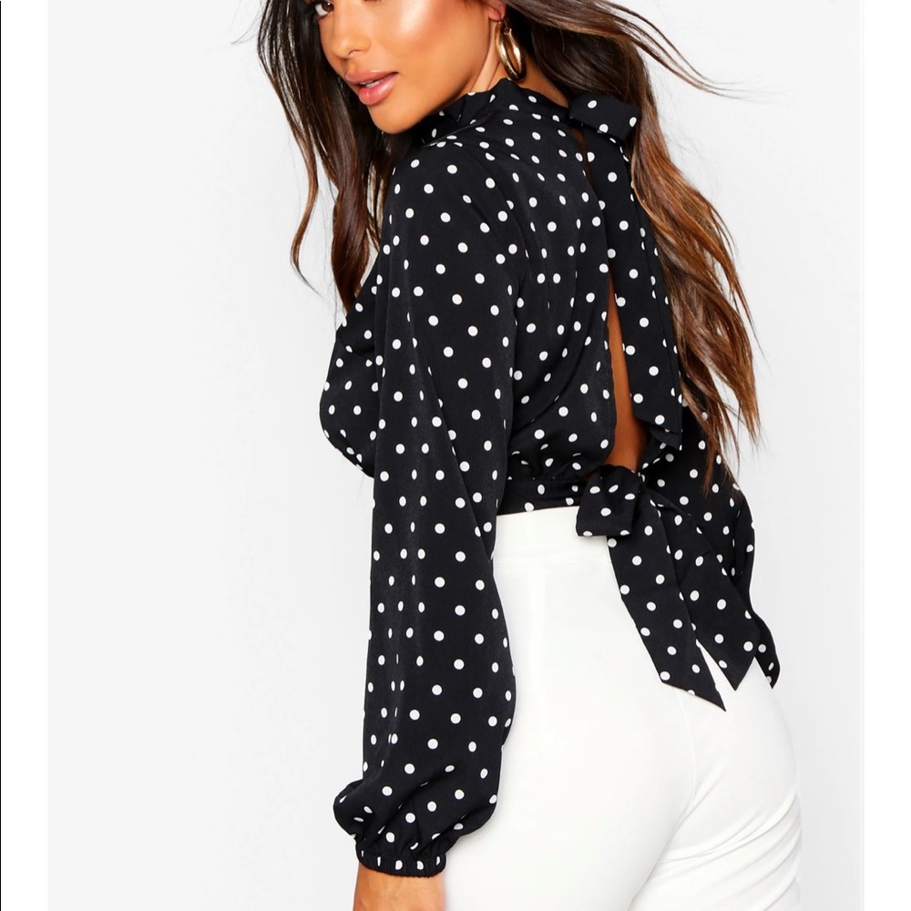 BooHoo Petite Polka Dot Crop Top